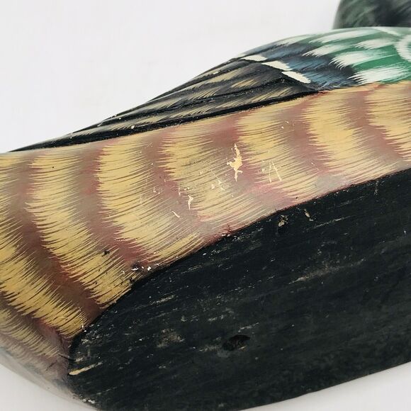 Vintage Wood Duck Decoy Handpainted Detail Mancave Cabincore Classic Neutral - Picture 8 of 13